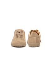 Light brown suede men's shoes BUTYM-0491-1K(W26), front and back product view on white background.