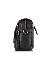 Black small leather women's handbag TORES-0958E-9I(W26), side product view on white background.