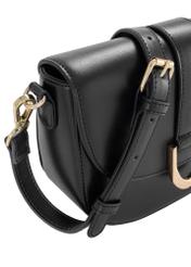 Women's black imitation leather postbag TOREC-0879-99(W24)-06