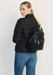 Black monogrammed women's backpack TOREC-1045-98(Z25)