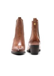 Women's leather Chelsea boots with a block heel BUTYD-1184-1F(Z26), front and back view of the product on a white background.