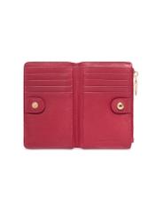 Red leather women's wallet PORES-1015R-4B(Z26), product view inside on white background.