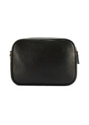 Black small women's leather handbag TORES-1284-9I(W26) - product view from the back, on a white background.