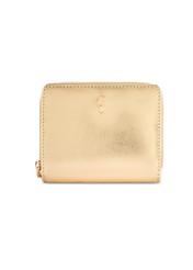 Small leather gold women's wallet PORES-0960-2X(W26) - front product view, on white background.