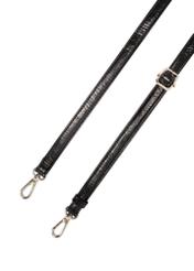 Medium black women's handbag TOREC-1121-9F(W26), view of the product strap on a white background.