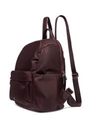 Brown women's backpack TOREN-0357-1I(Z26), diagonal product view on white background.