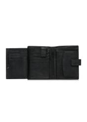 Men's black leather clasp wallet PORMS-0605-99(W24)-05