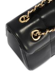 Black women's messenger bag TOREC-1107-99(Z25), close-up of product detail, view on white background.