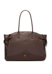 Large brown women's handbag TOREC-1135-1H(W26), front product view on white background.