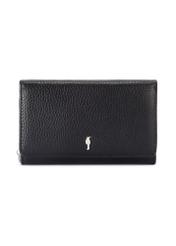 Large black leather women's wallet PORES-0801R-98(Z25), front product view on white background.