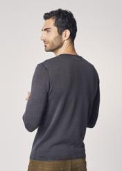 Men's graphite cotton sweater SWEMT-0100-91(W24)-03