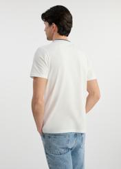 Men's white cotton T-shirt TSHMT-0123-12(W25), product view from the back on the model. The entire silhouette is visible.