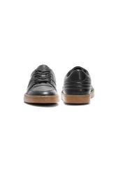 Black men's leather shoes BUTYM-0505-99(Z25), front and back product view on white background.