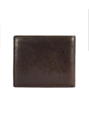 Brown men's leather wallet PORMS-0654-89(W25) - product view from the back on white background.