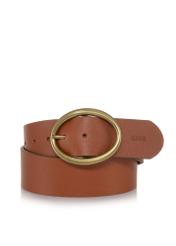 Brown leather women's belt PASDS-0264-89(W23)-01