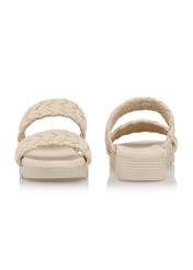 Beige leather platform flip-flops BUTYD-1063-81(W24)-03