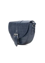 Navy blue croco leather handbag TORES-0707F-7D(W26), diagonal product view on white background.