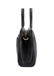 Black leather business women's bag TORES-1240-99(W26) - side product view, on white background.