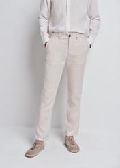 Beige linen men's pants SPOMT-0094-81(W24)-01