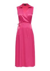 Pink long dress tied at the waist SUKDT-0188-31(W24)-04