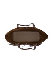 Brown classic women's shopper bag TOREC-1060-1H(Z26), product view from above on a white background.