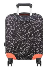 Small suitcase cover with monogram AW-013-0001-98-S(W25), view of the product on the suitcase on a white background.
