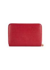 Red medium leather women's wallet PORES-0992-4C(W26), product view from the back on a white background.
