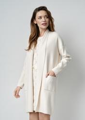 Cream women's basic cardigan KARDT-0041-12(W24)-01