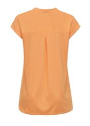 Orange women's V neck blouse BLUDT-0148-30(W22)-03