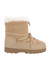 Women's snow boots in cool beige color BUTYD-1315-1K(Z26), side view of the product on a white background.