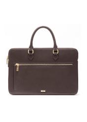 Chocolate-colored women's briefcase TORES-1202-89(Z25), front product view on white background.