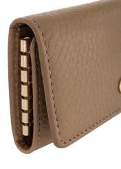 Leather beige women's key case PORES-0894-81(Z23)-05