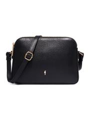 Black small leather women's handbag TORES-1353-9I(Z26), front product view on white background.