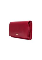 Red women's wallet PL-125-4B(KS), diagonal product view on white background.