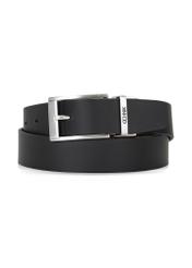 Leather black men's belt PASMS-0167C-99(W25)-01