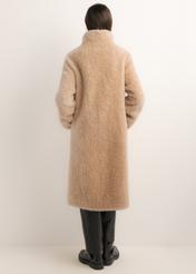 Cream women's wool coat FUTDW-0046-1A(Z26) – back view, worn by a model against a light background. Full-length view.