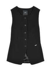 Black elegant women's vest KAMDT-0040-99(Z26) - front product view, on a white background.
