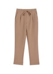 Women's trousers with a crease in a cool beige color SPODT-0098-1K(Z26) - front product view, on a white background.