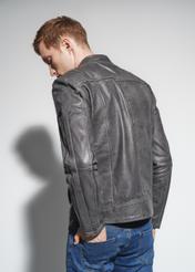 Men's grey leather jacket KURMS-0295-1281(W23)-04