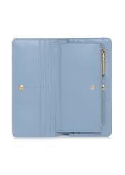 Large blue ladies wallet with embossing POREC-0320-61(W23)-04