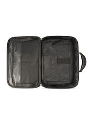 Black leather men's laptop bag TORMS-0482-99(Z25), product view from the inside on a white background.