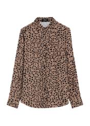 Dark beige women's shirt KOSDT-0173-24(Z25), front product view on white background.