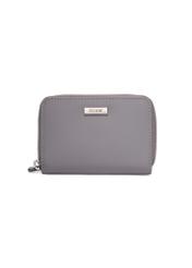 Graphite medium leather women's wallet PORES-1023-9D(Z26) - front product view, on white background.