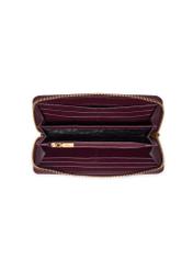 Burgundy quilted leather women's wallet PORES-1009-4D(Z26), product view inside on white background.