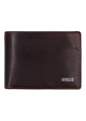 Brown leather men's wallet PORMS-0727-1I(Z26), front view on a white background.