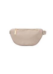 Beige women's imitation leather waist bag TOREC-1194-1D(W26) - back view of the product on a white background.