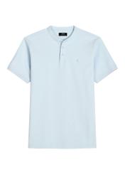 Light blue men's polo shirt POLMT-0095-7A(W26) - front product view, on white background.