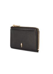 Black small leather women's wallet PORES-0978R-9I(W26), diagonal product view on white background.