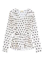 Cream polka dot women's blouse BLUDT-0204-0P(W26)