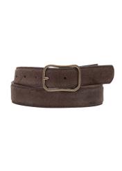 Chocolate leather women's belt PASDS-0317-90(Z25), front product view on white background.